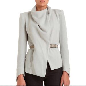 Helmut Lang Gray Asymmetrical Blazer with Structured Shoulders